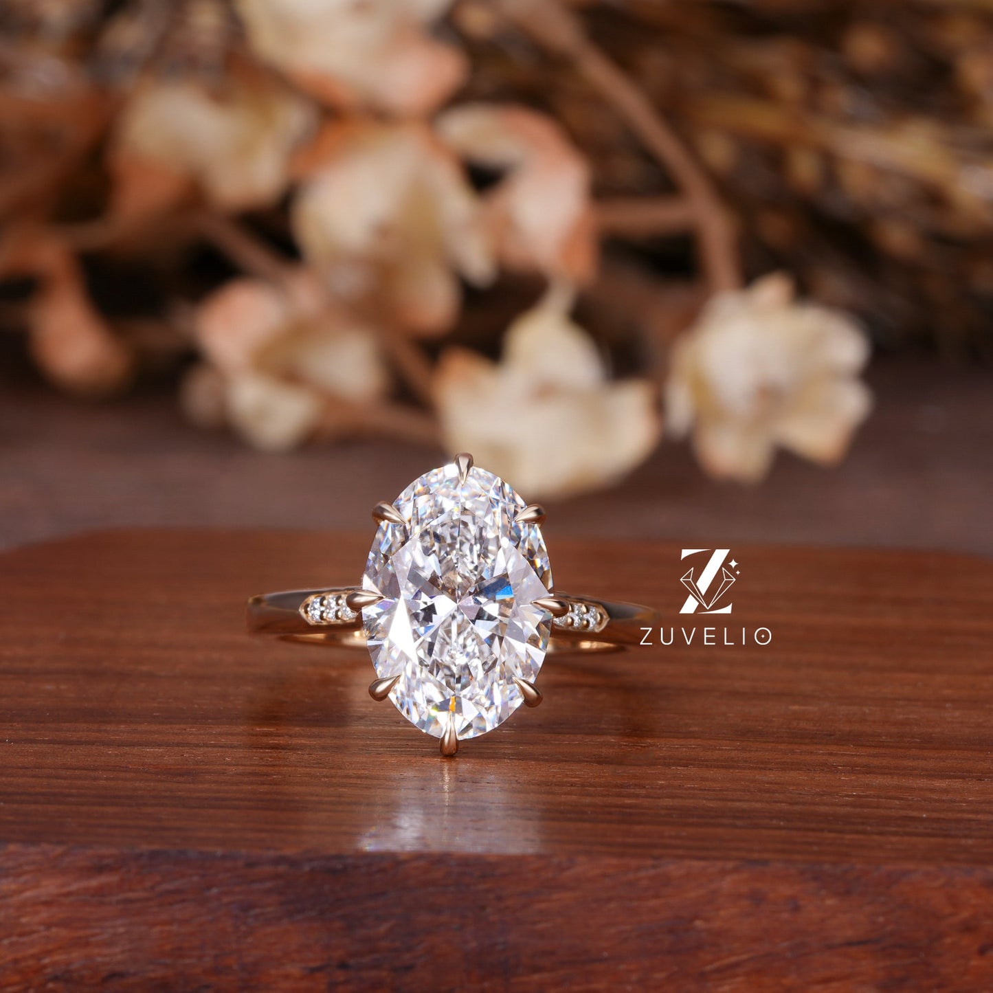 Oval Cathedral Diamond Ring