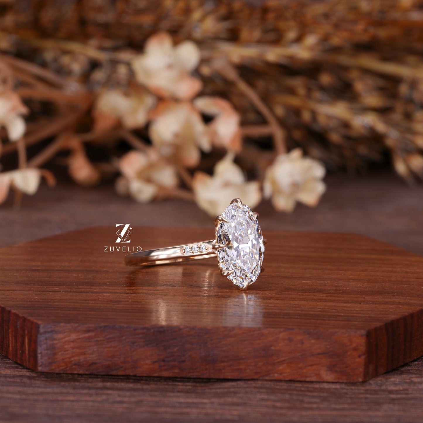 Oval Cathedral Diamond Ring