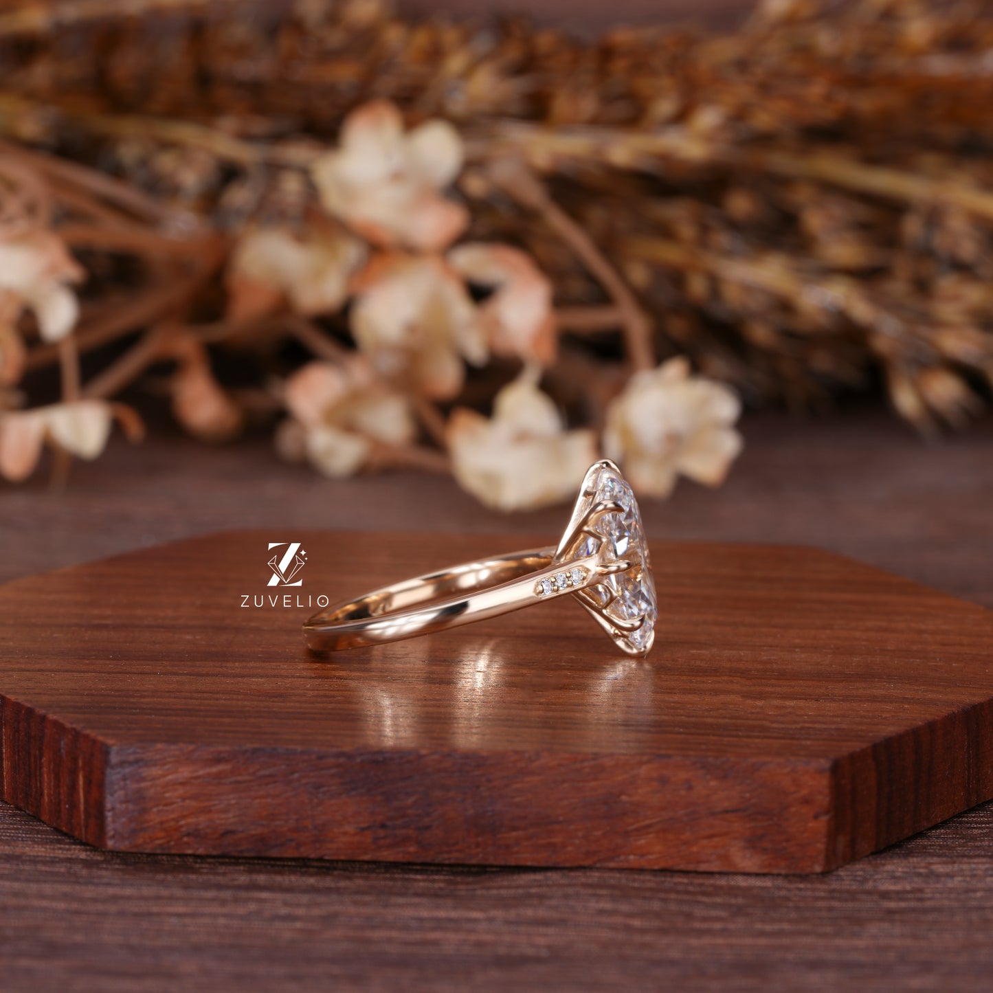 Oval Cathedral Diamond Ring