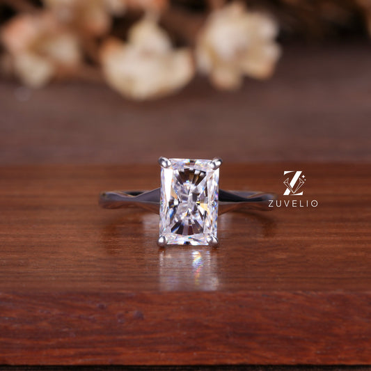 Radiant Moissanite Solitaire Ring