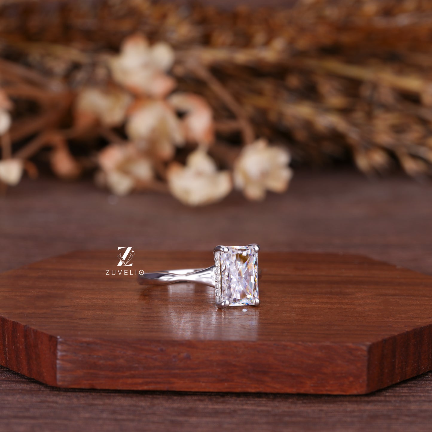 Radiant Moissanite Solitaire Ring