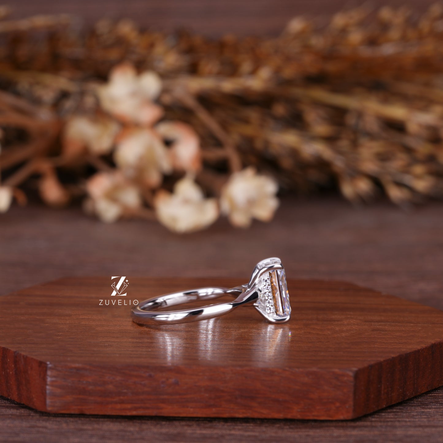 Radiant Moissanite Solitaire Ring