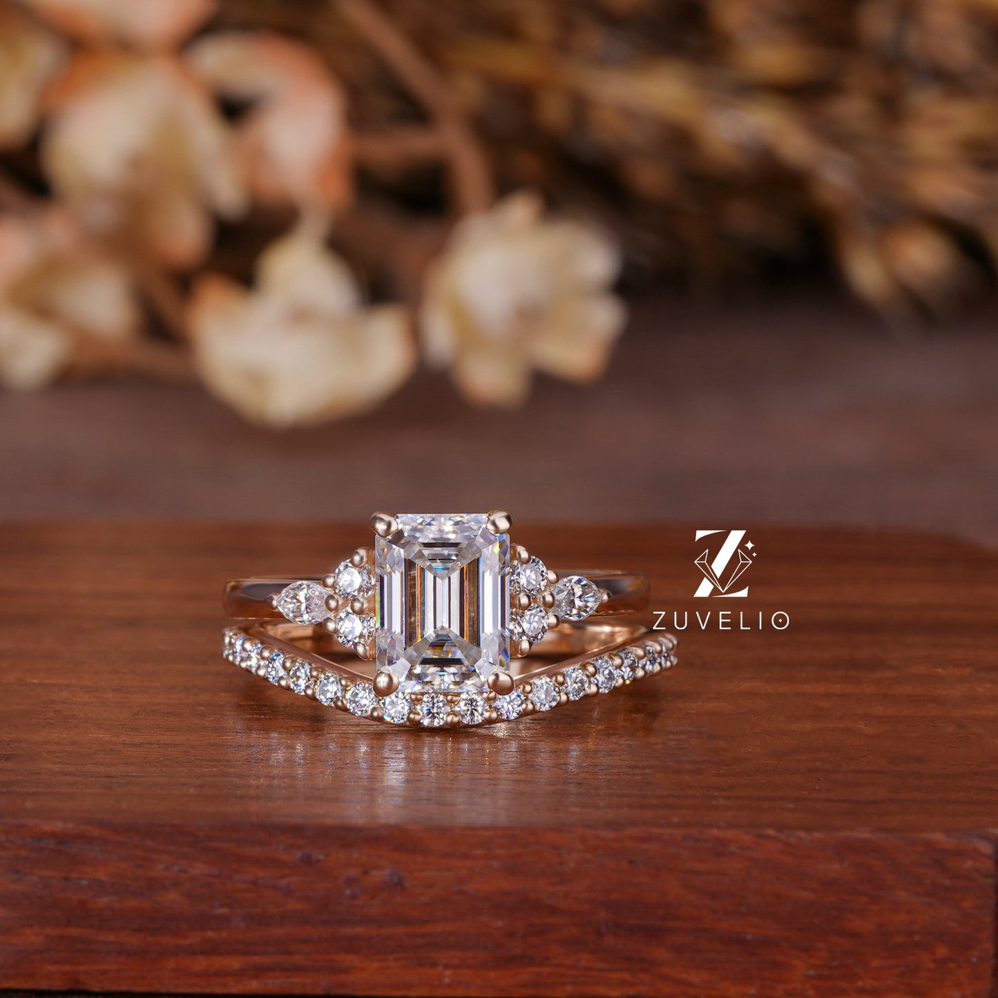 Emerald Filigree Bridal Set