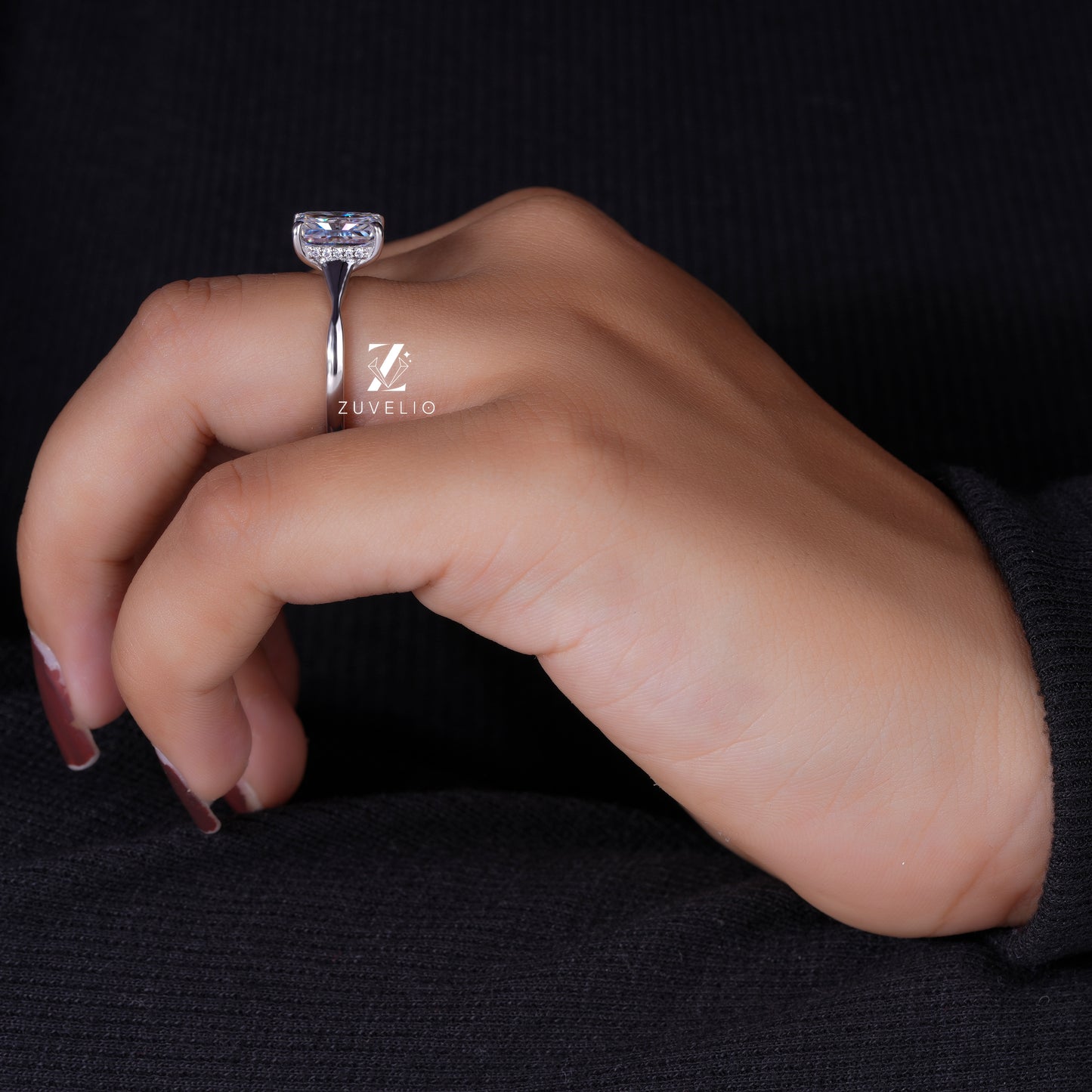 Radiant Moissanite Solitaire Ring