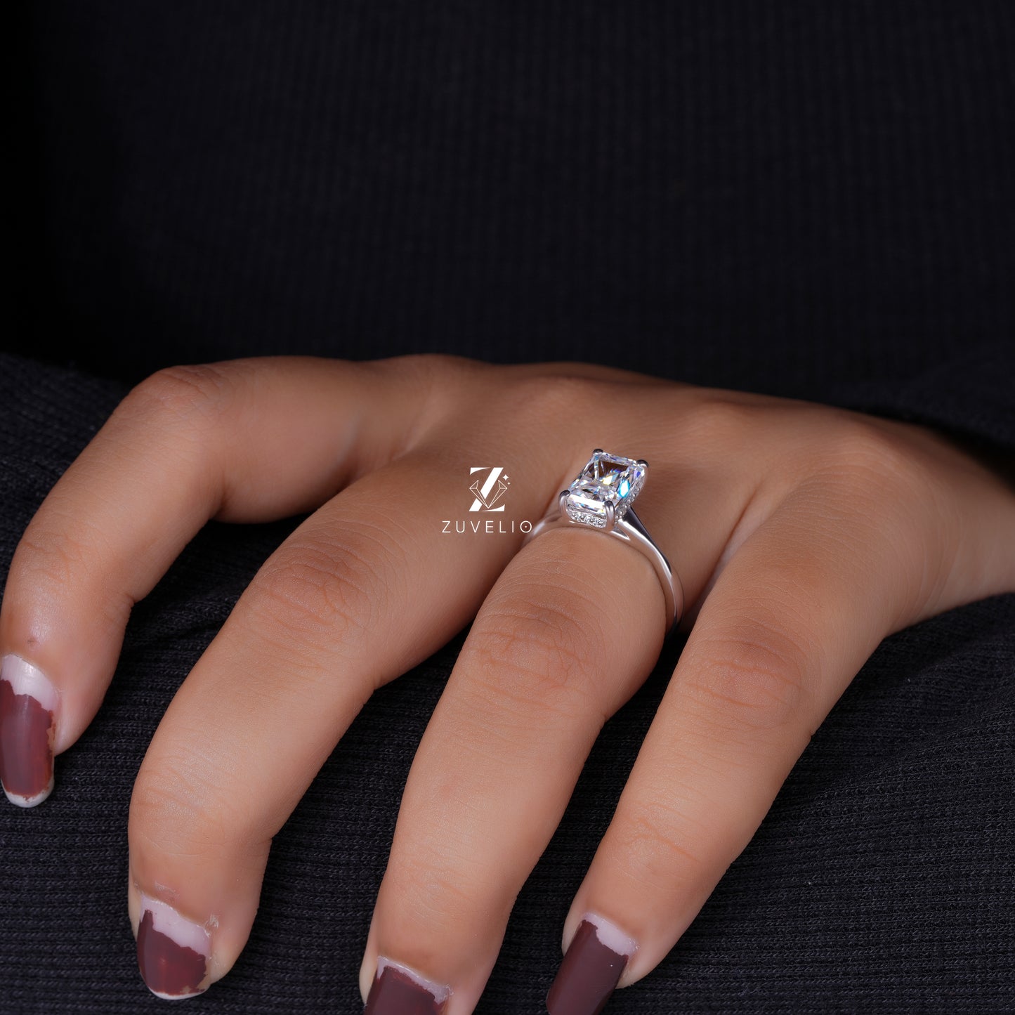 Radiant Moissanite Solitaire Ring