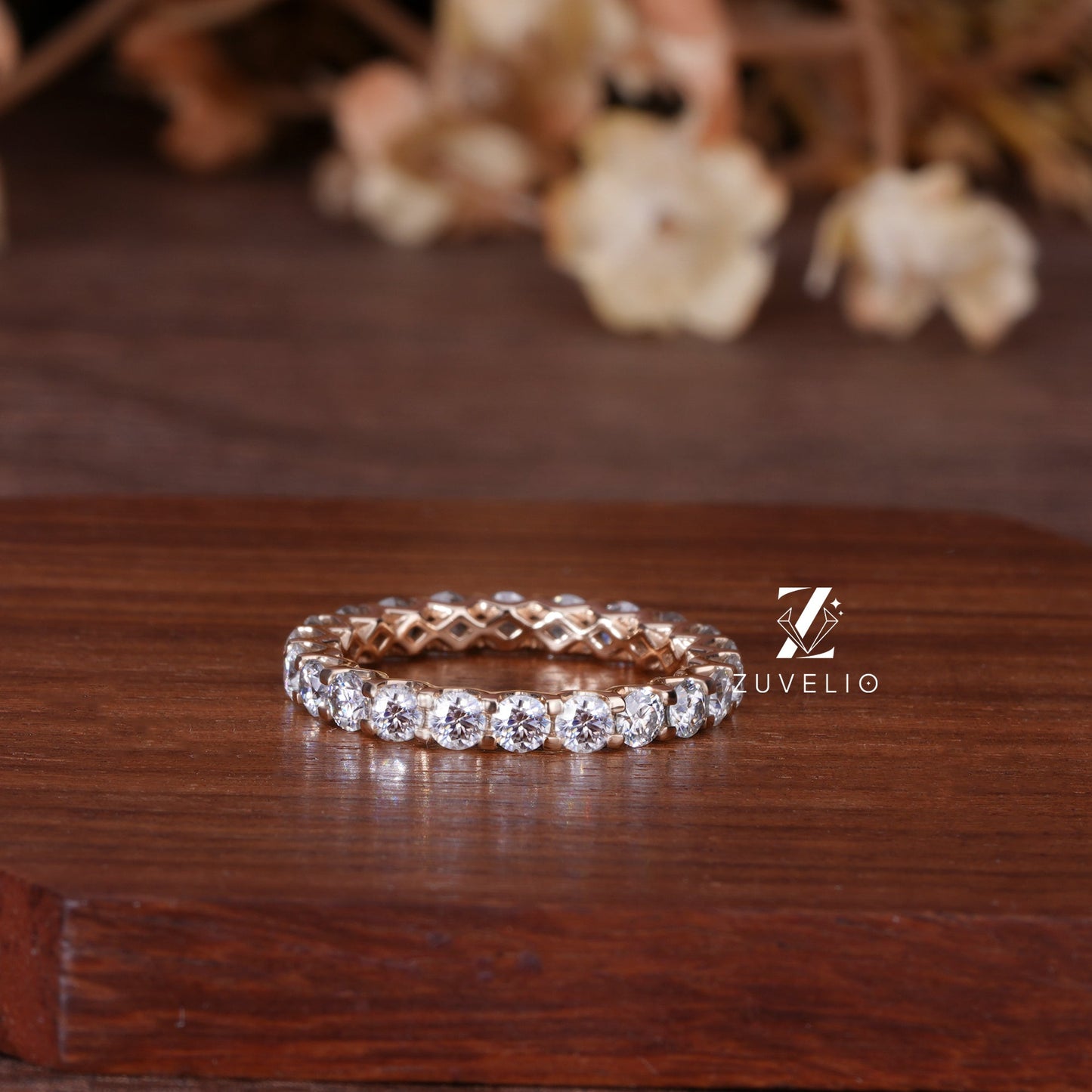 Round Moissanite Eternity Band