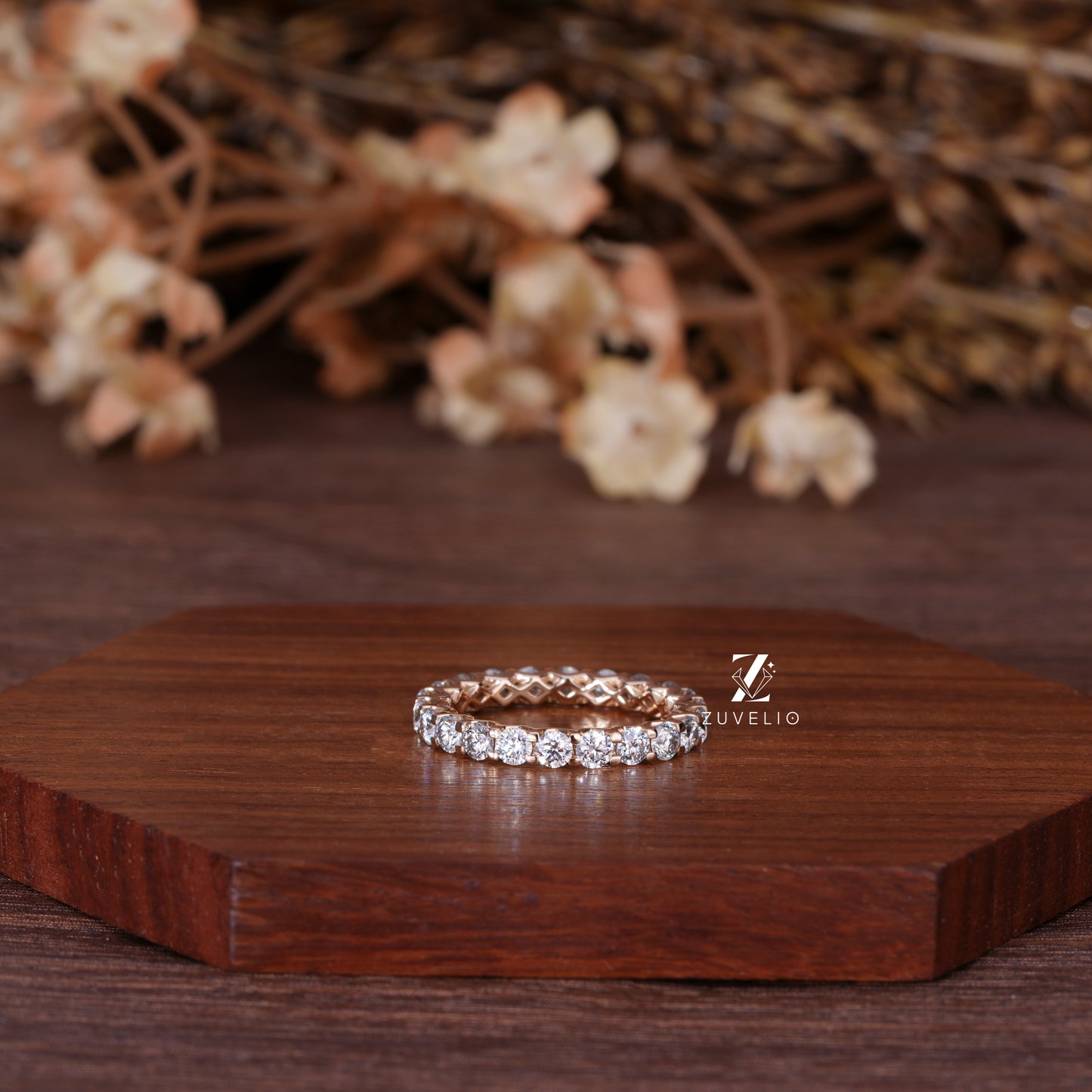 Round Moissanite Eternity Band