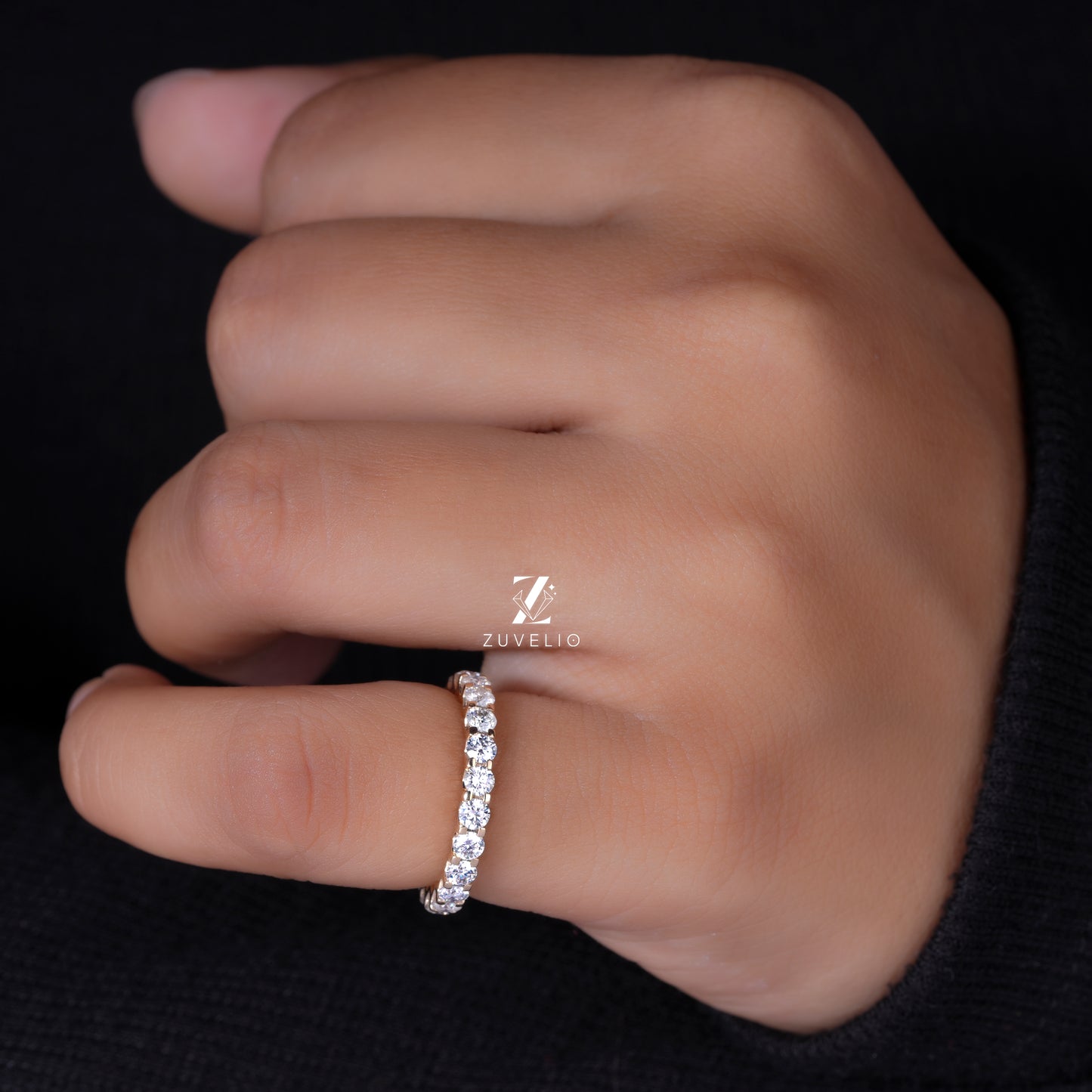 Round Moissanite Eternity Band