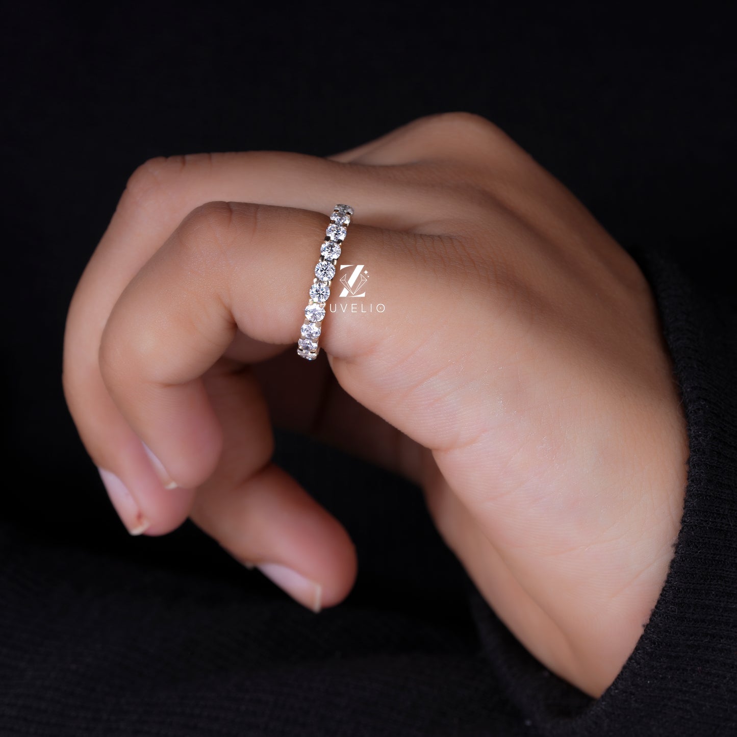 Round Moissanite Eternity Band