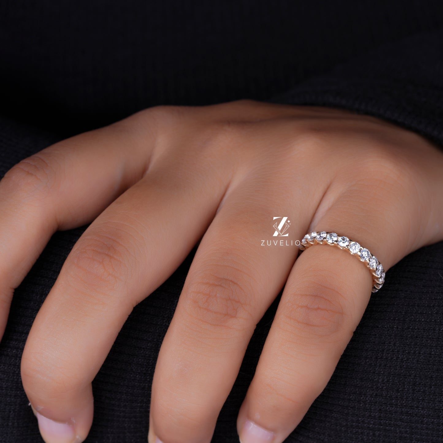 Round Moissanite Eternity Band