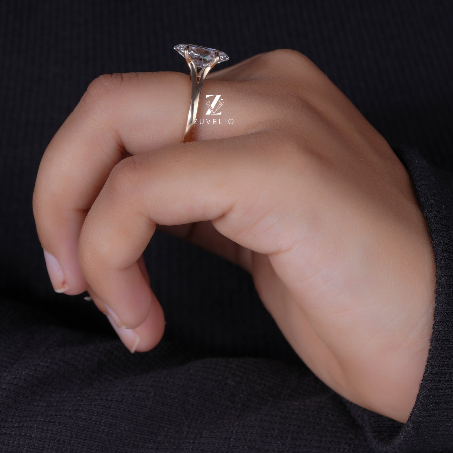 Oval Solitaire Diamond Ring