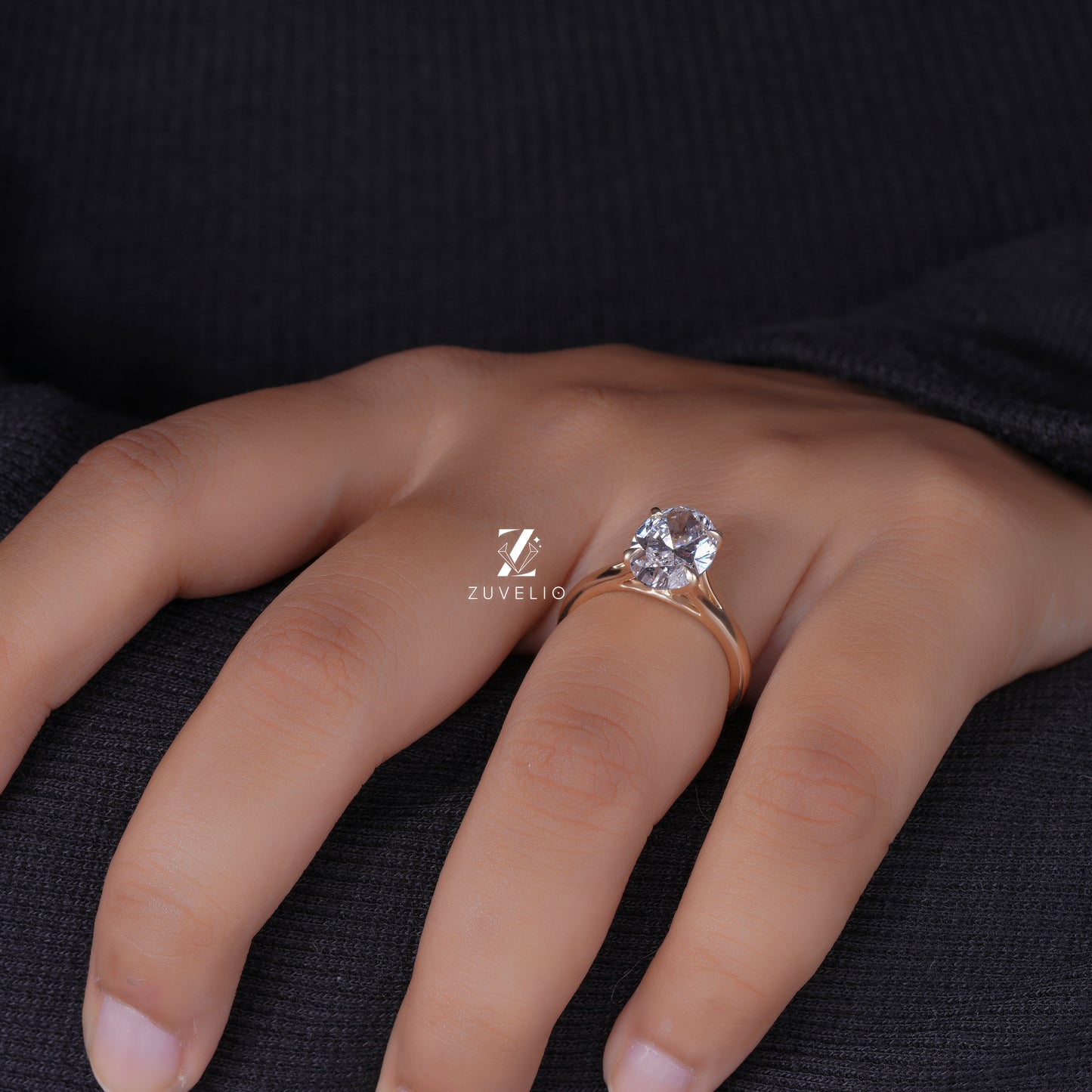 Oval Solitaire Diamond Ring