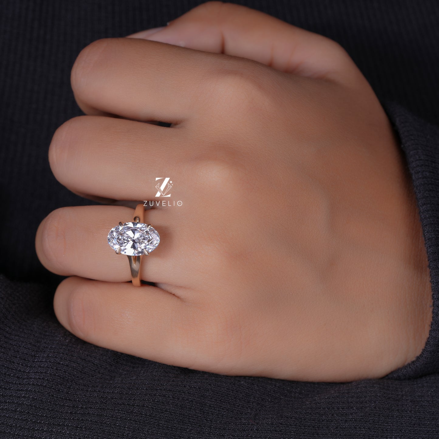 Oval Solitaire Diamond Ring
