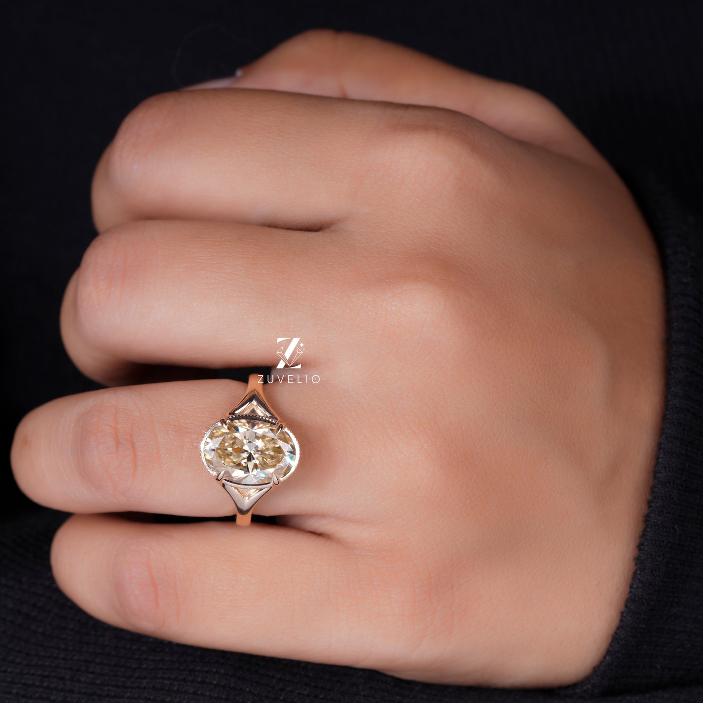 Vintage Champagne Oval Ring