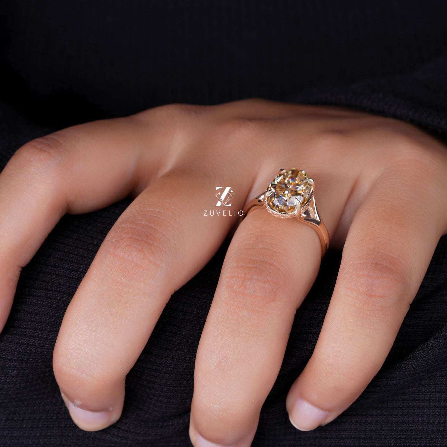 Vintage Champagne Oval Ring