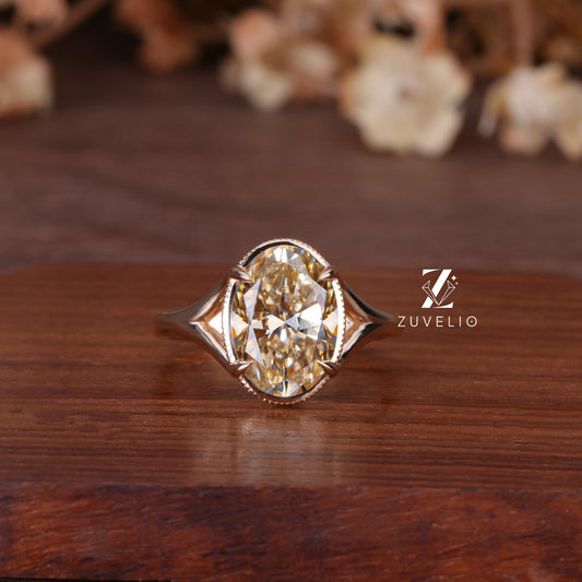 Vintage Champagne Oval Ring