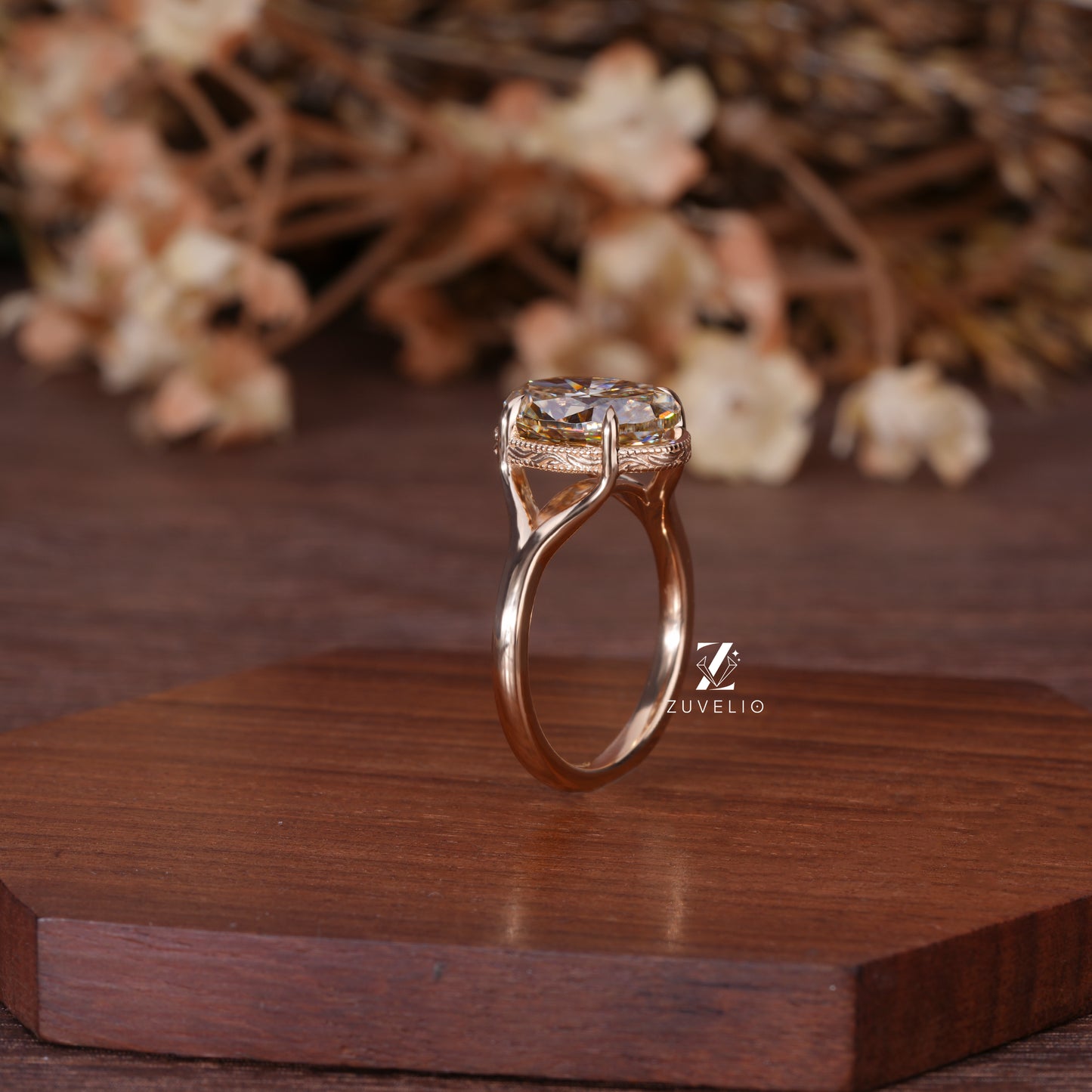 Vintage Champagne Oval Ring