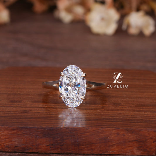 Oval Solitaire Diamond Ring