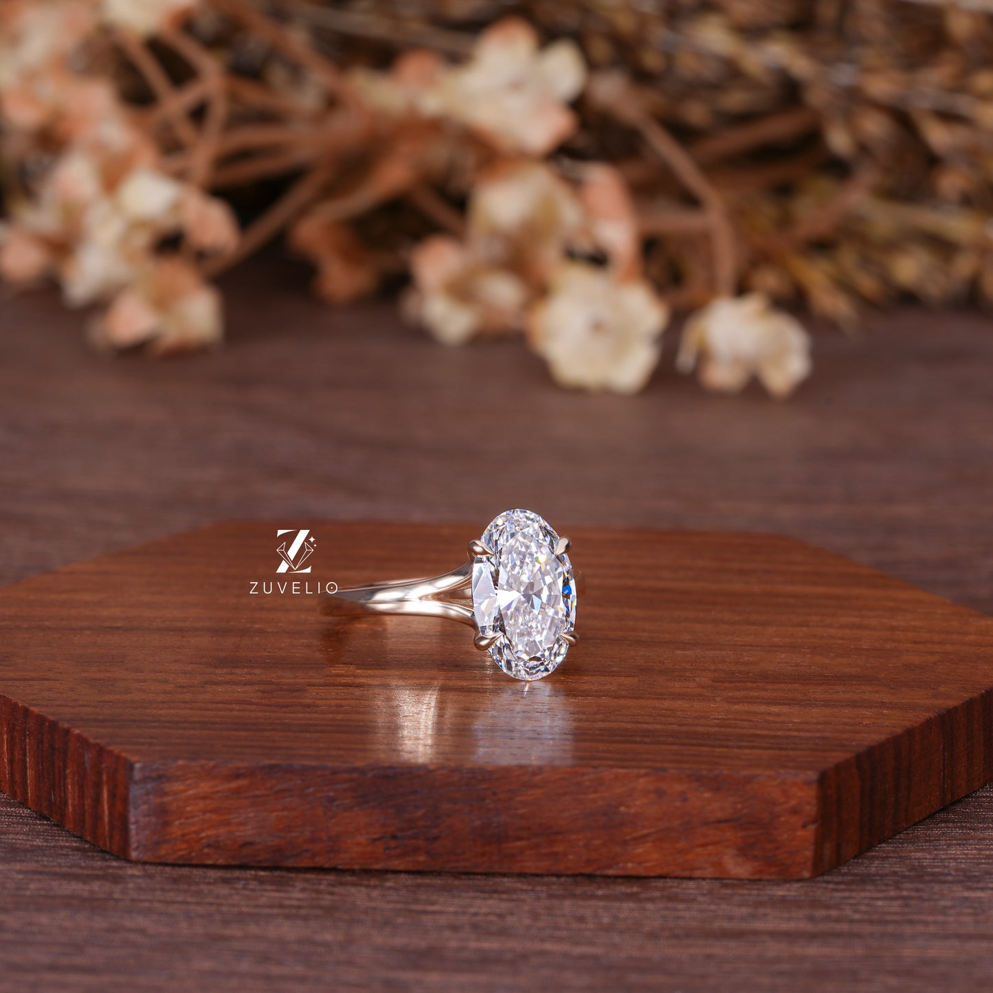 Oval Solitaire Diamond Ring