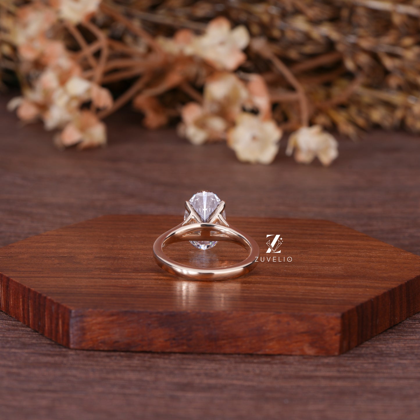 Oval Solitaire Diamond Ring