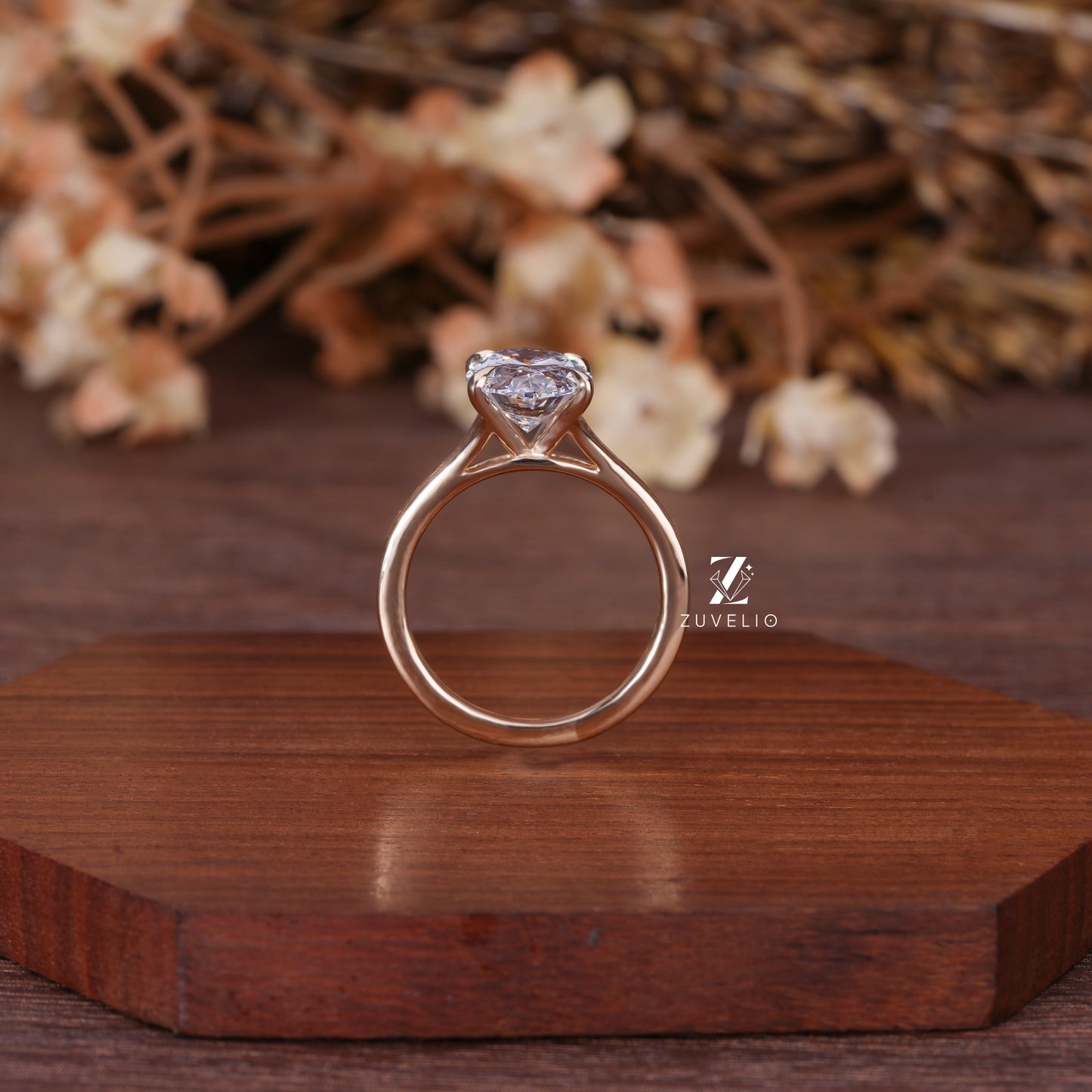 Oval Solitaire Diamond Ring