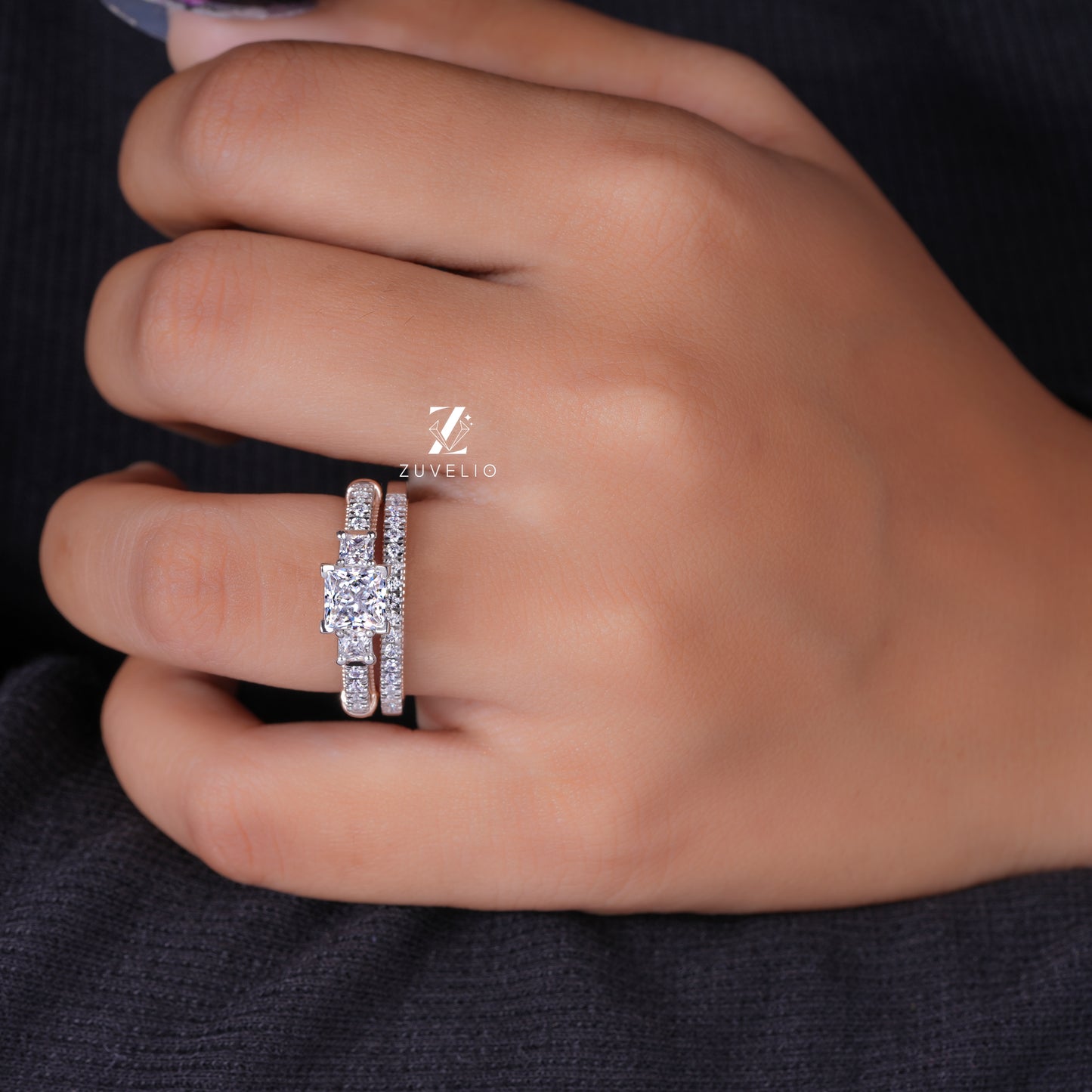 Princess Moissanite Bridal Set