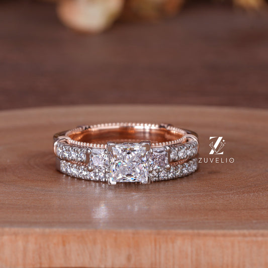 Princess Moissanite Bridal Set