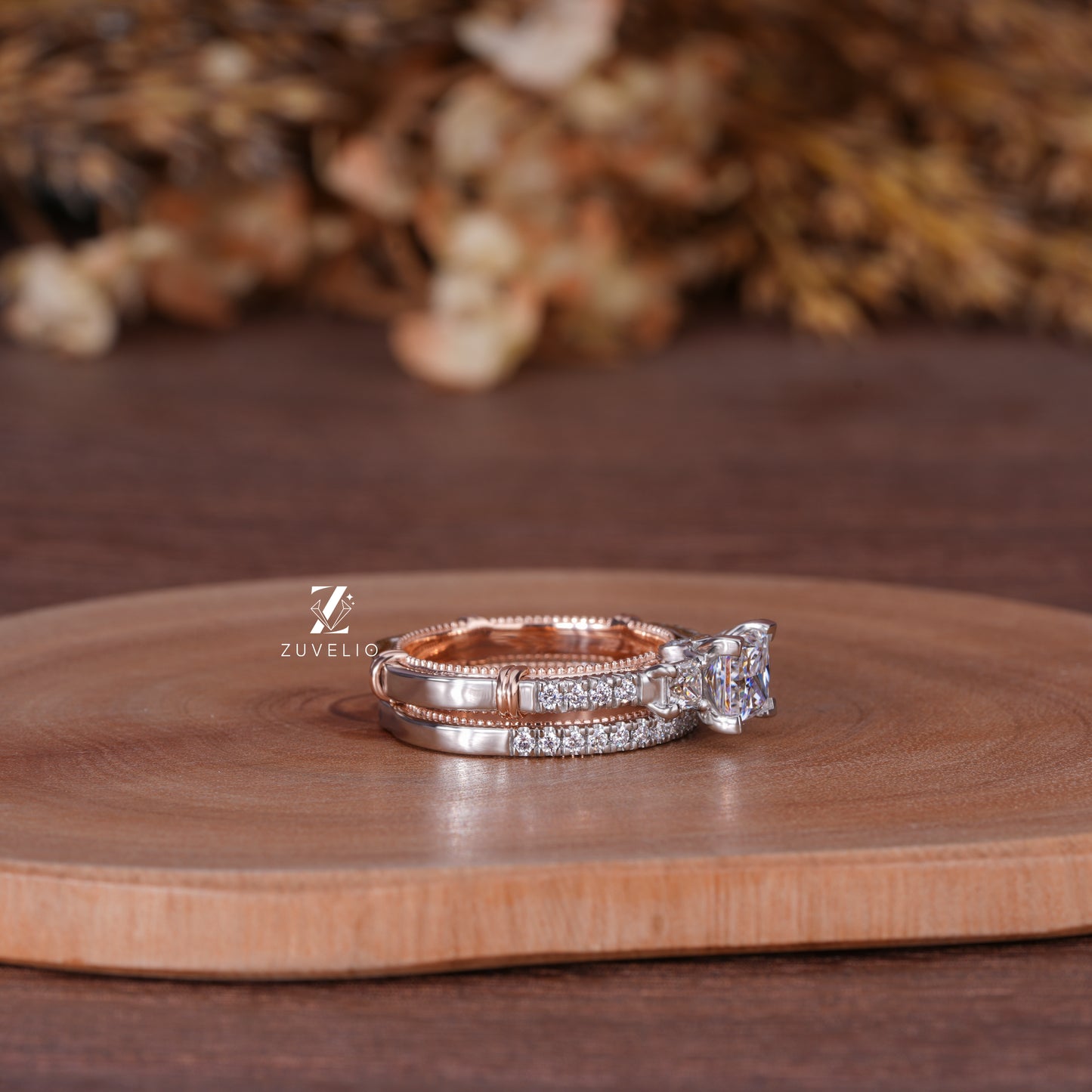 Princess Moissanite Bridal Set