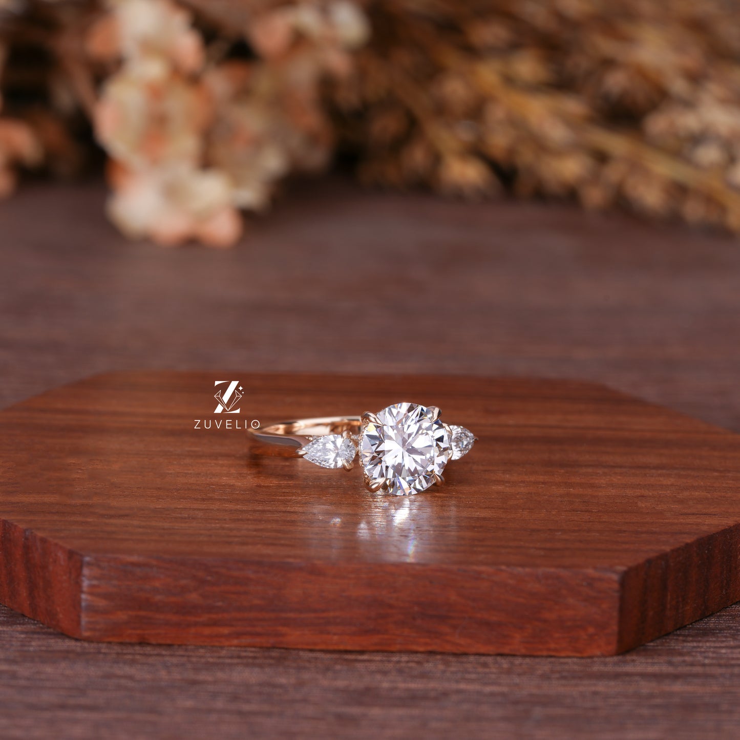 Round Diamond Trilogy Ring