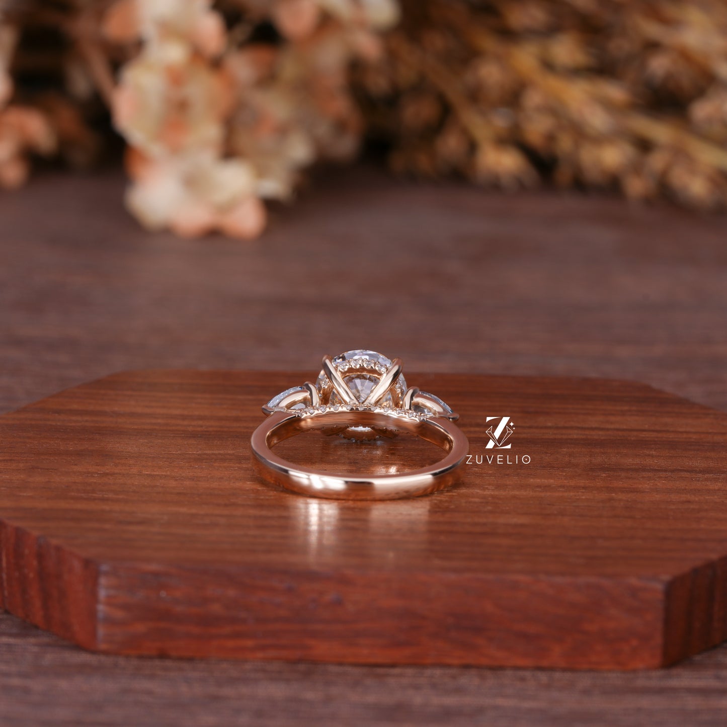 Round Diamond Trilogy Ring