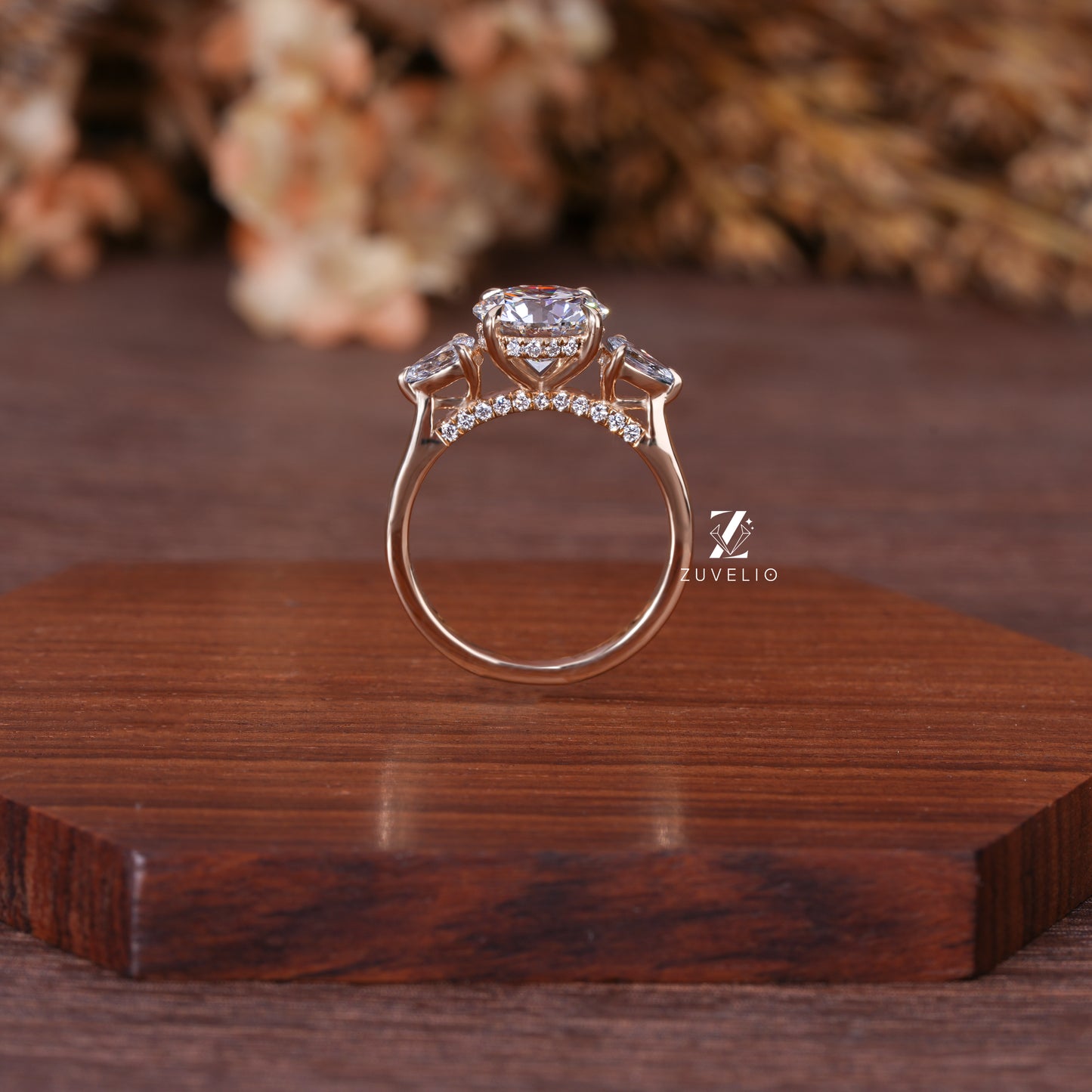 Round Diamond Trilogy Ring