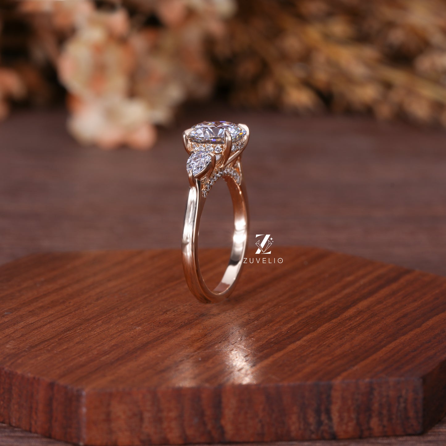 Round Diamond Trilogy Ring