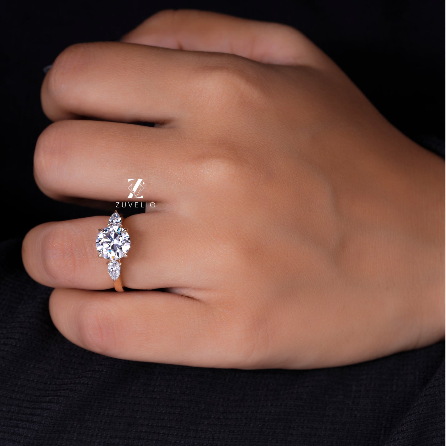 Round Diamond Trilogy Ring
