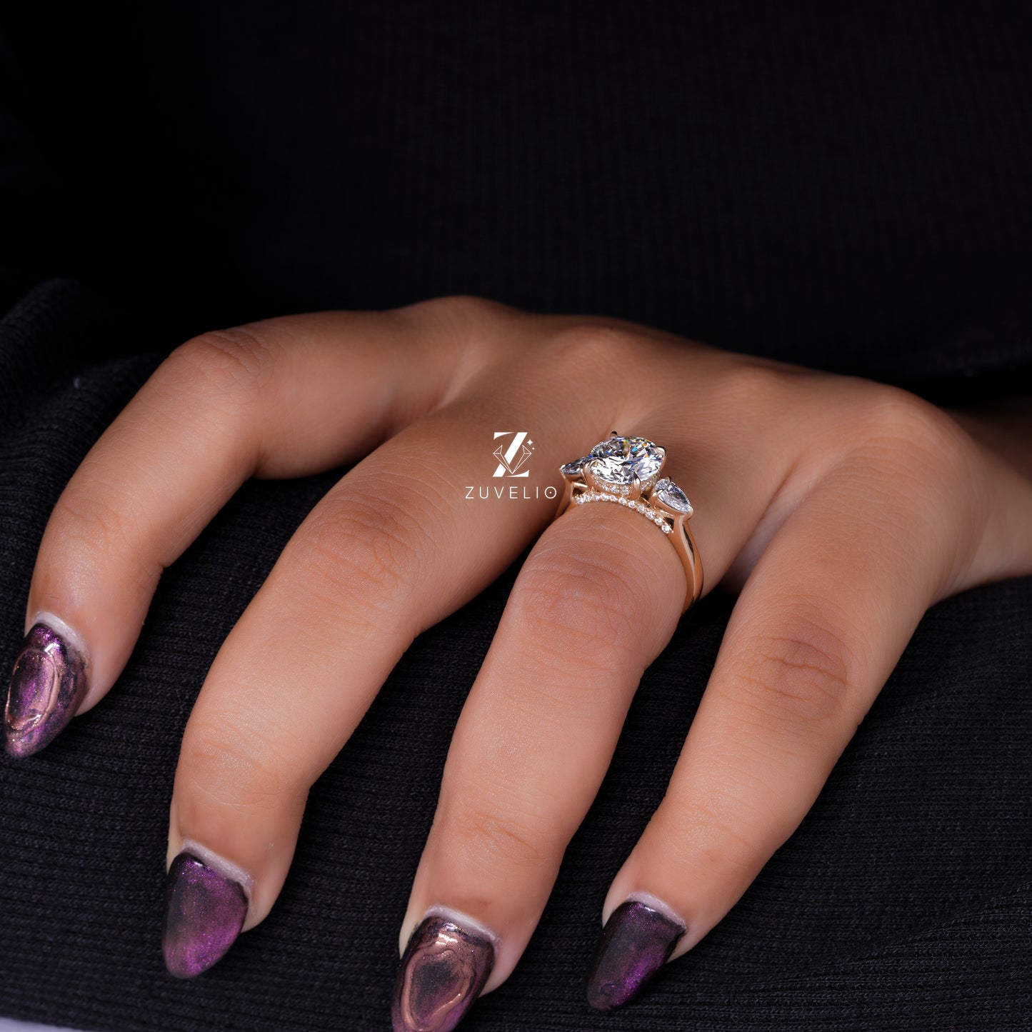 Round Diamond Trilogy Ring
