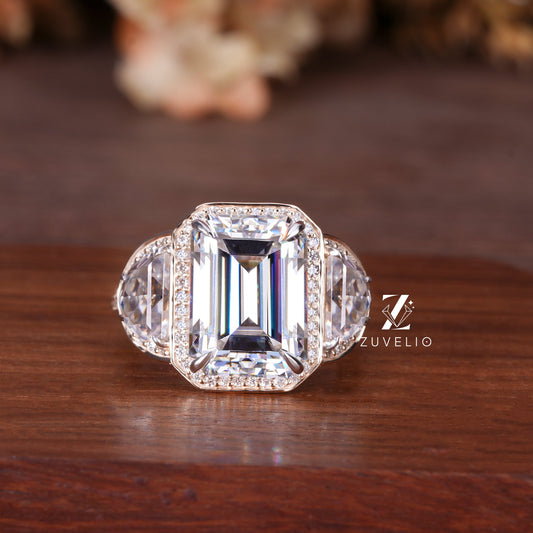 Vintage Emerald Moissanite Ring