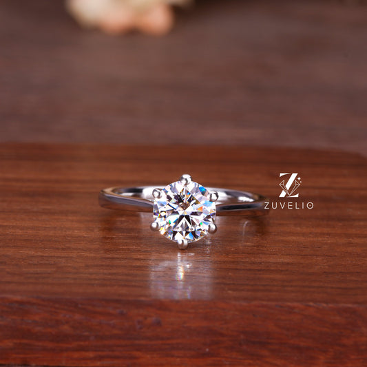 Round Cathedral Solitaire Ring