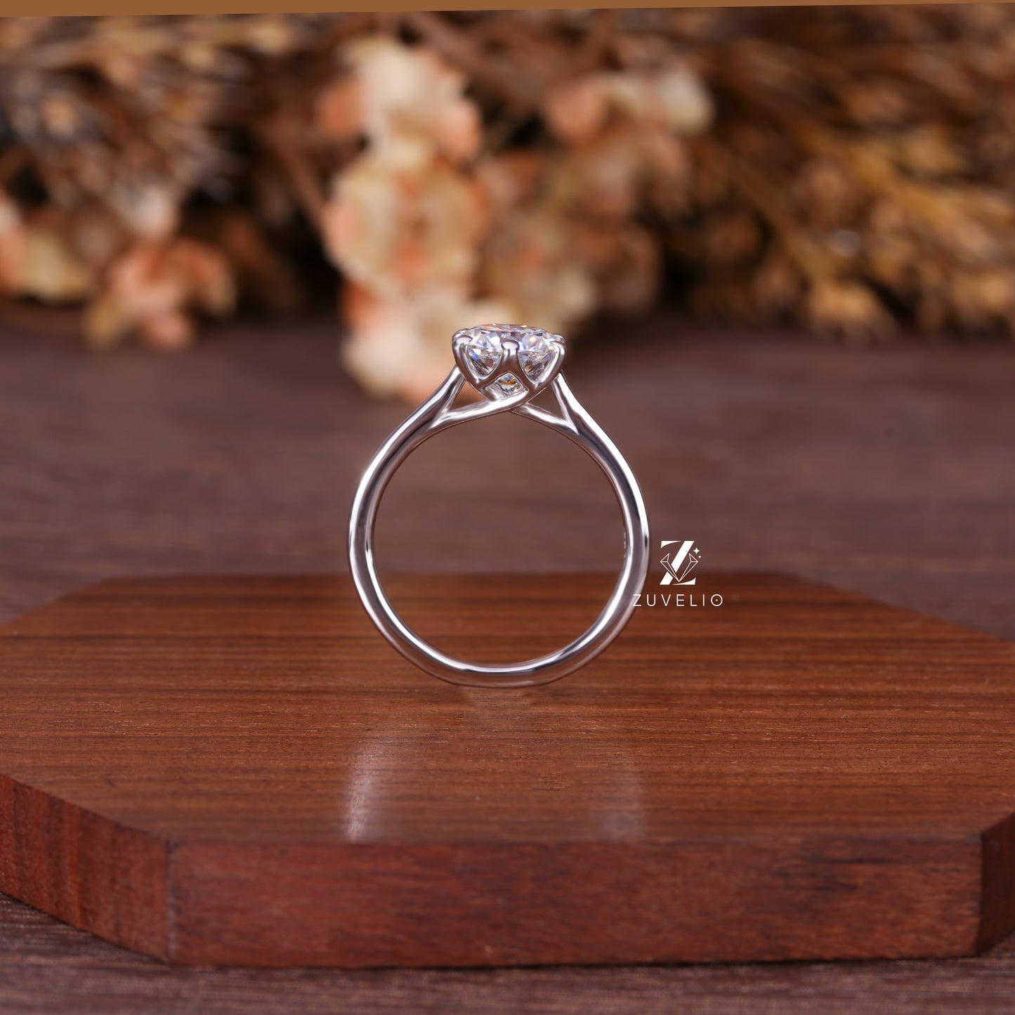 Round Cathedral Solitaire Ring