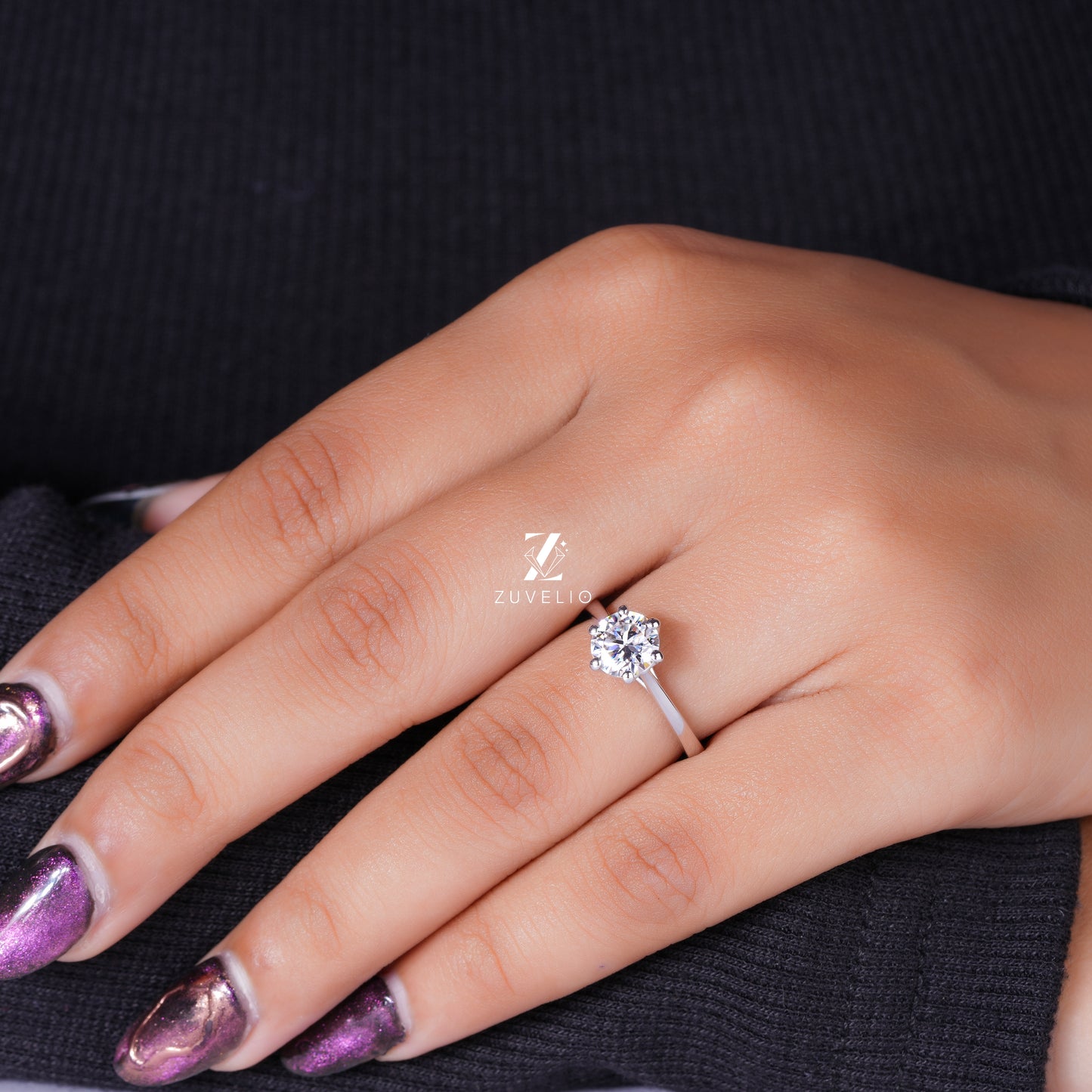 Round Cathedral Solitaire Ring