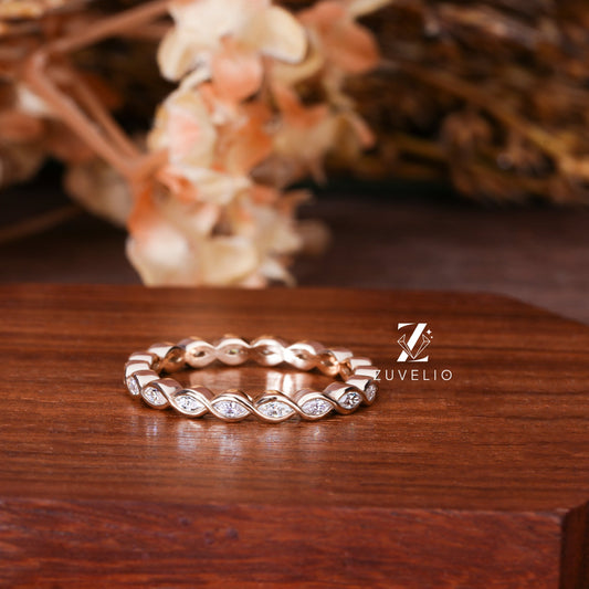 Marquise Moissanite Eternity Band