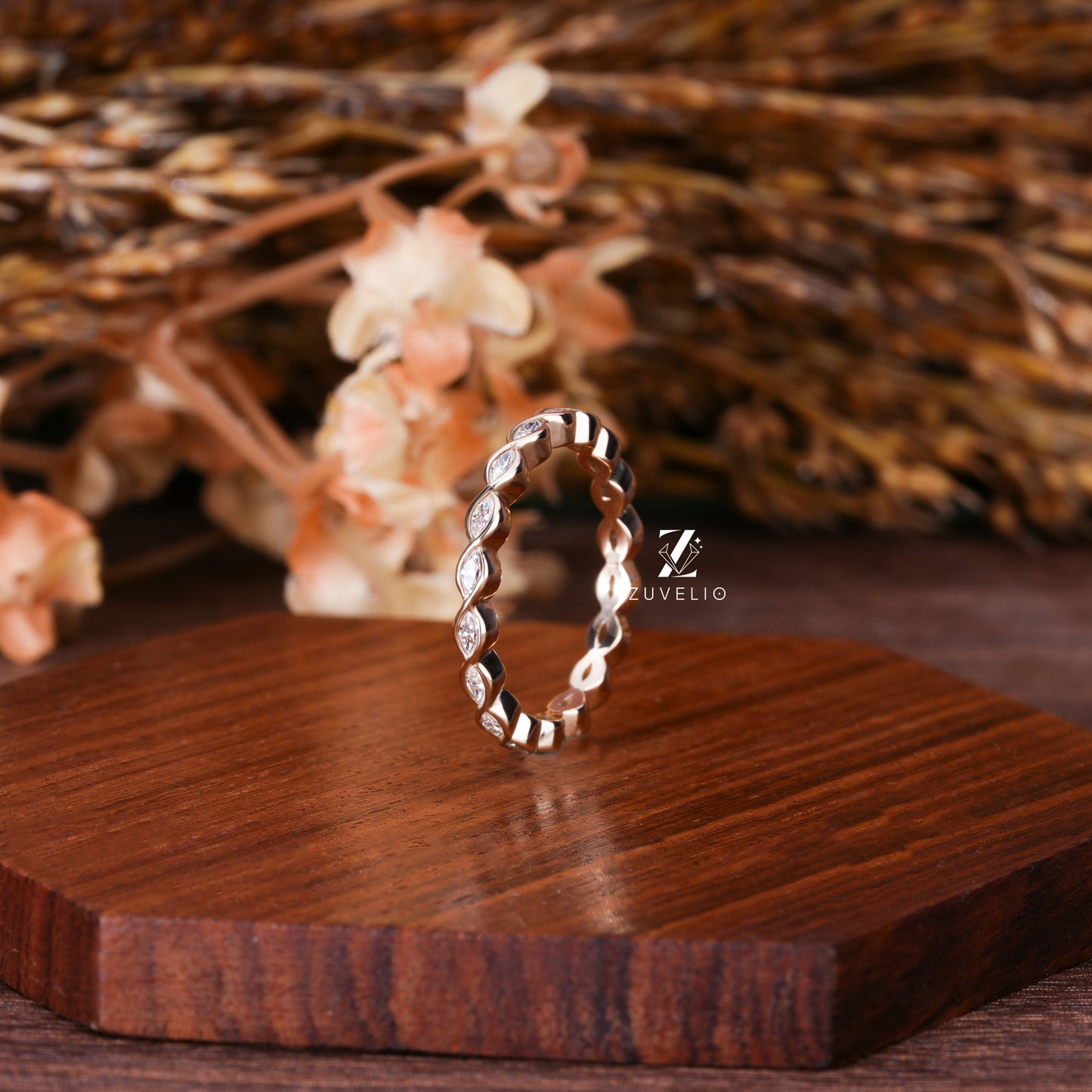 Marquise Moissanite Eternity Band