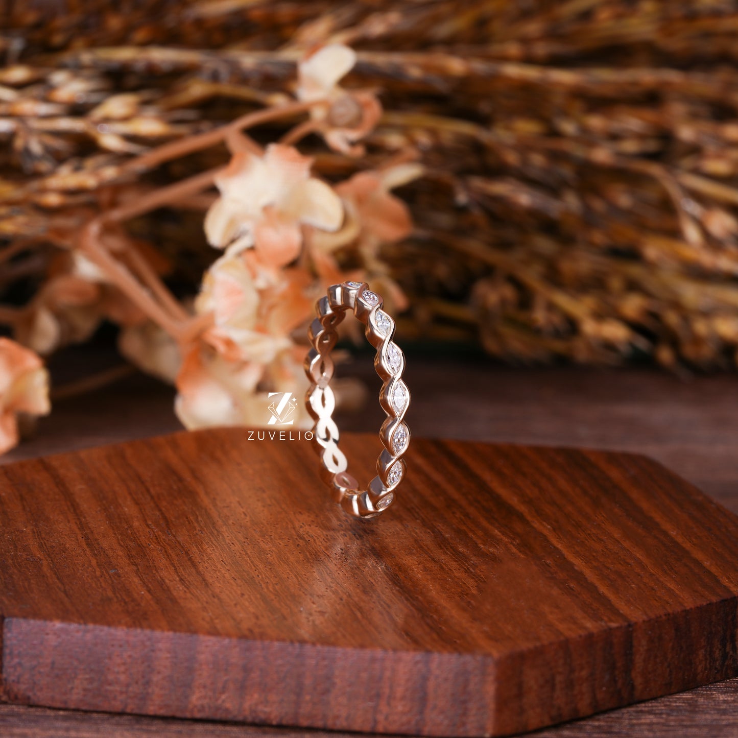 Marquise Moissanite Eternity Band