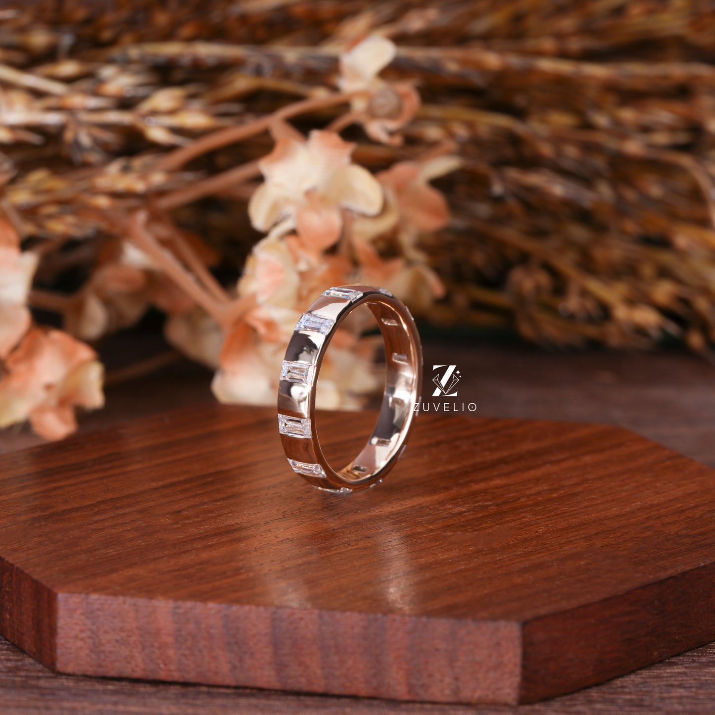 Unisex Moissanite Wedding Band