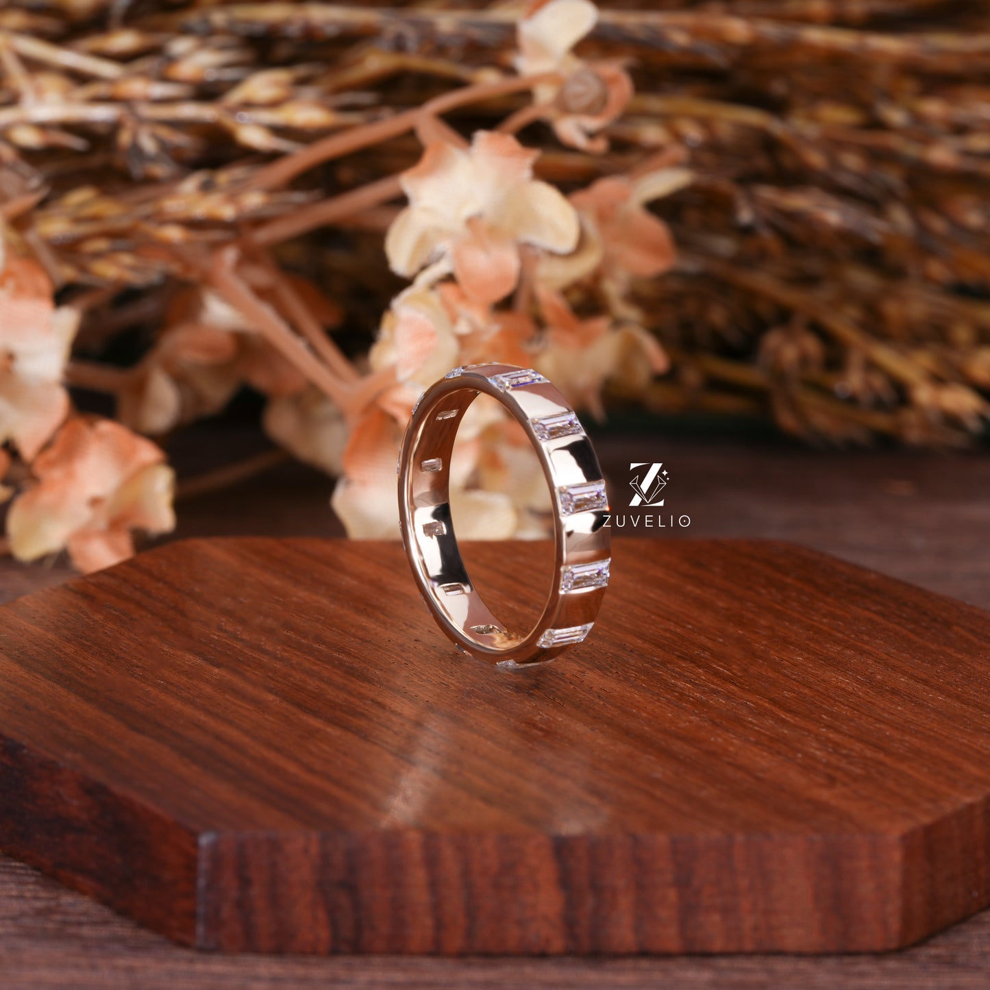 Unisex Moissanite Wedding Band