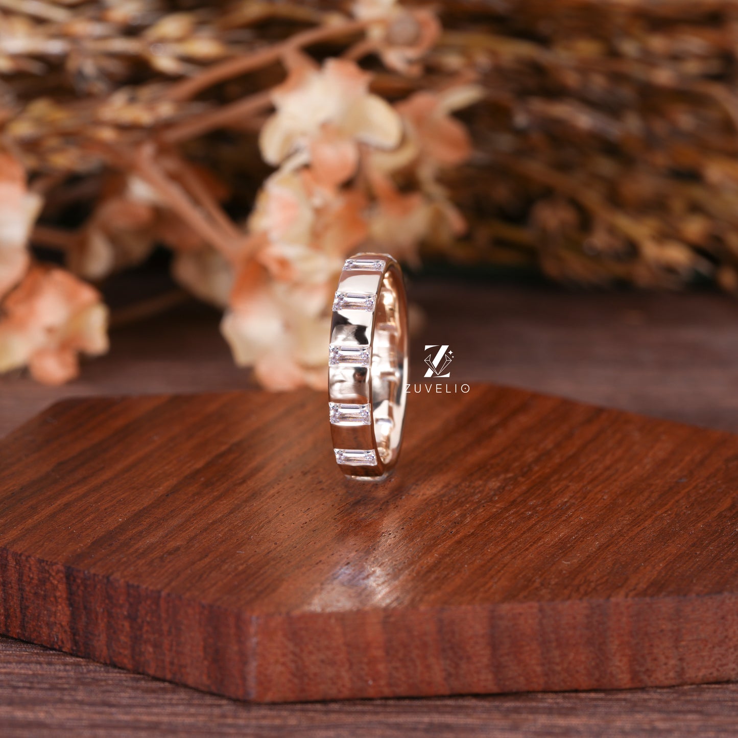 Unisex Moissanite Wedding Band