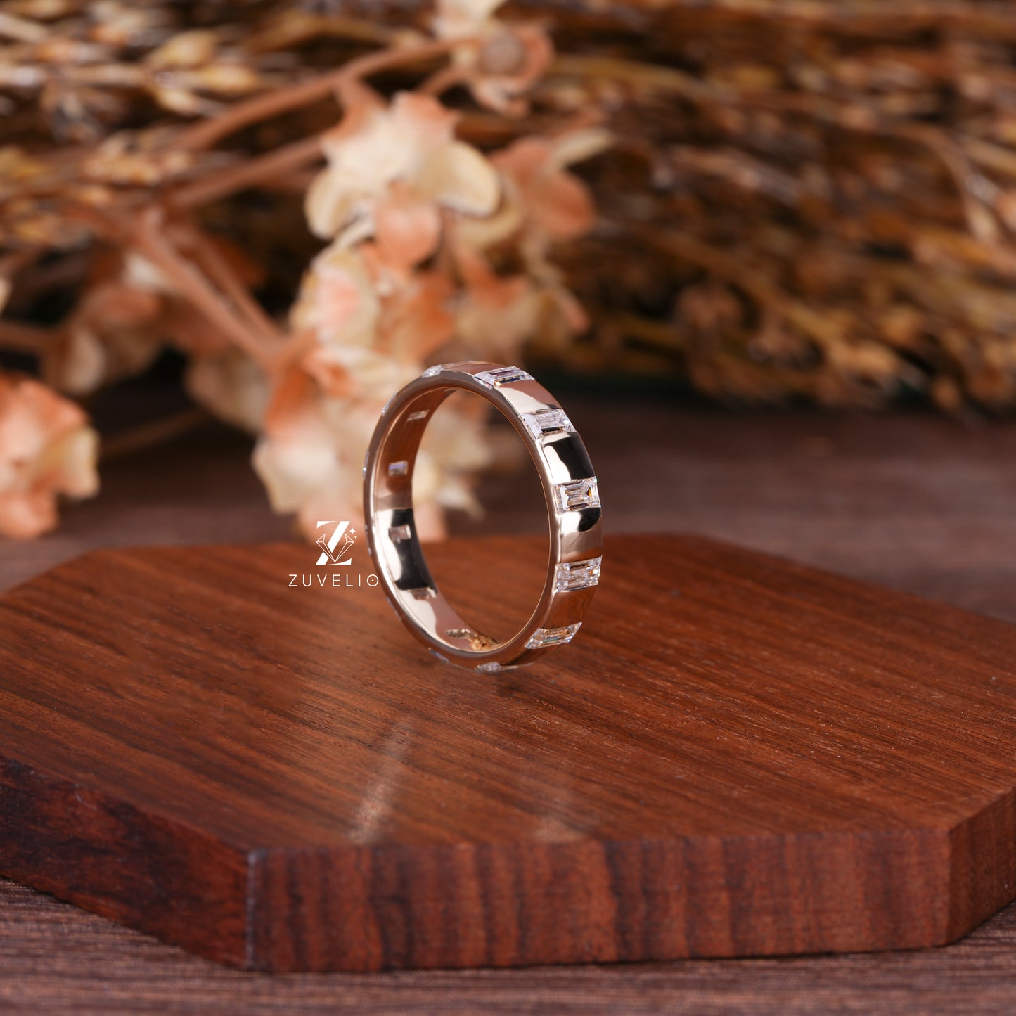 Unisex Moissanite Wedding Band