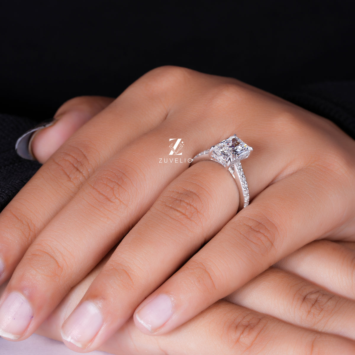 Radiant Hidden Halo Ring