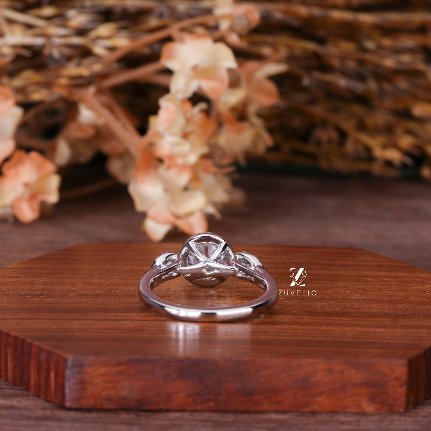 Round Bezel Moissanite Ring
