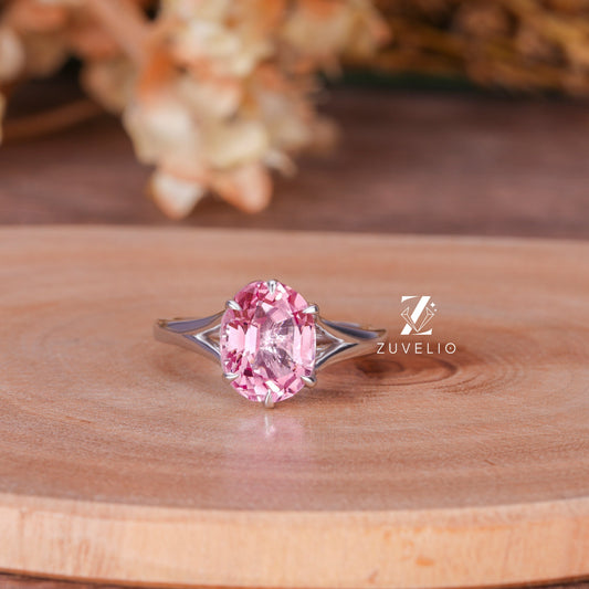 Pink Oval Sapphire Ring