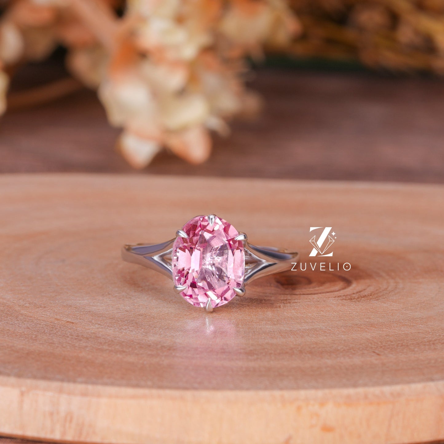 Pink Oval Sapphire Ring