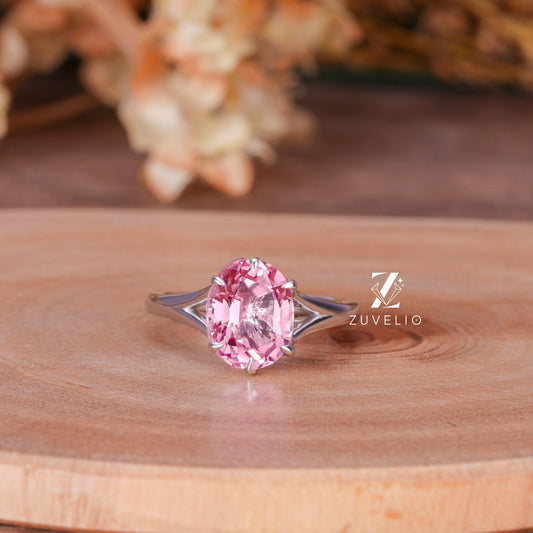 Pink Oval Sapphire Ring